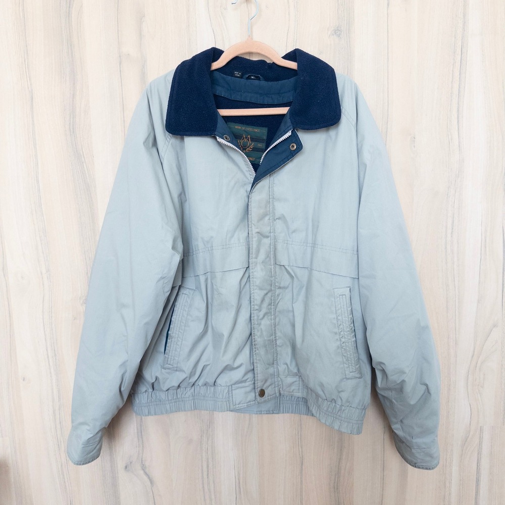 Vintage Members Only Mens Jacket XL Fleece Collar Bomber Full Zip Coat